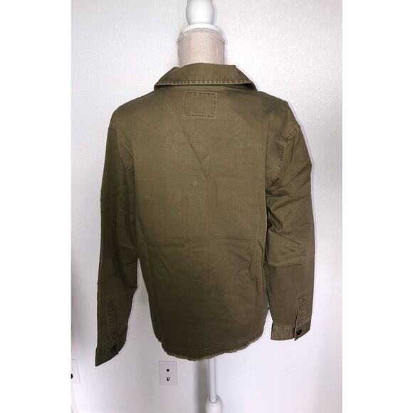 Sanctuary Raw Hem Prosperity Green Trucker Jacket - M - Picture 5 of 6